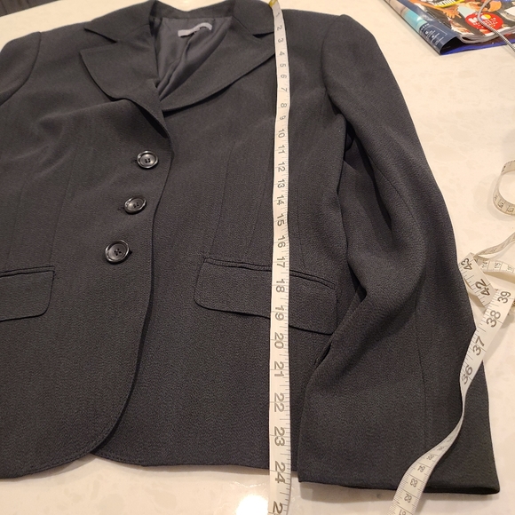 Ann Taylor Petites Business Blazer Jacket Shoulder Pads, Gray, 6P - Picture 10 of 16